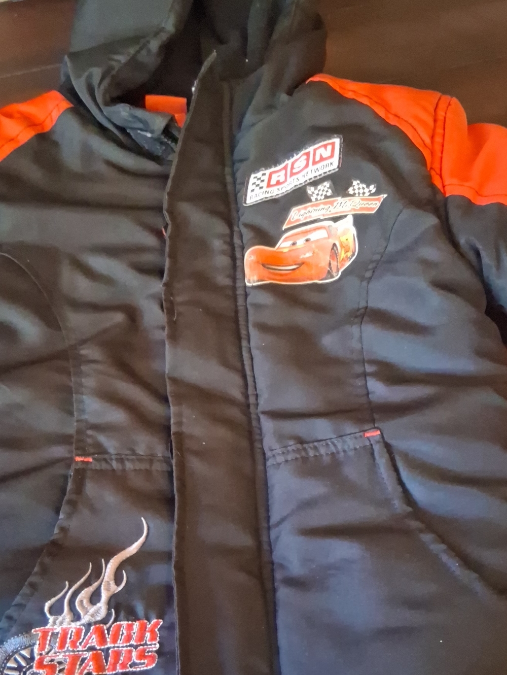 Othr Kids Black Jacket with Red Accents and Racing Patch